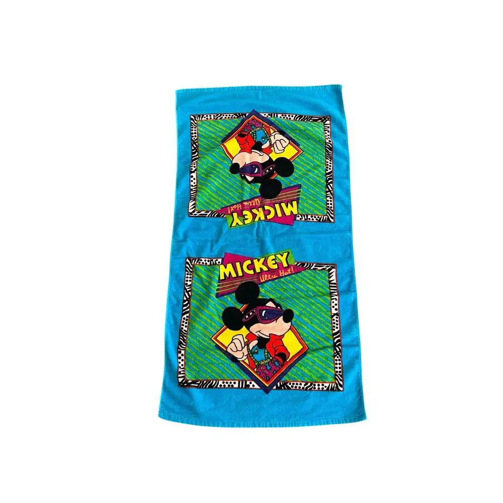 Vintage Rare Walt Disney Mickey Mouse “Ultra Hot” Towel Set of 3 Like New!